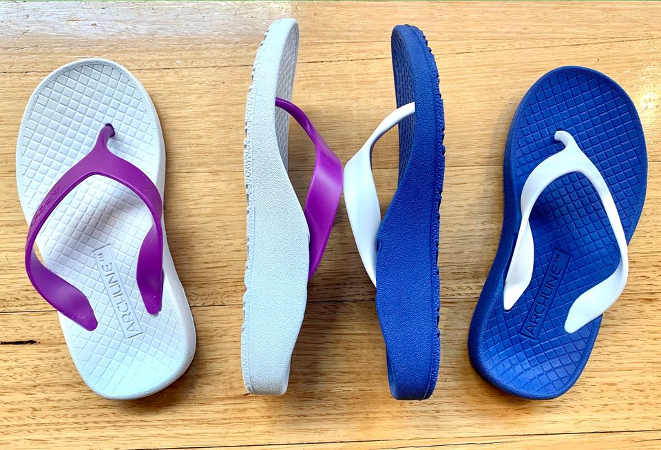 AXIGN Archline Kids Orthotic Thongs - White / Fuchsia