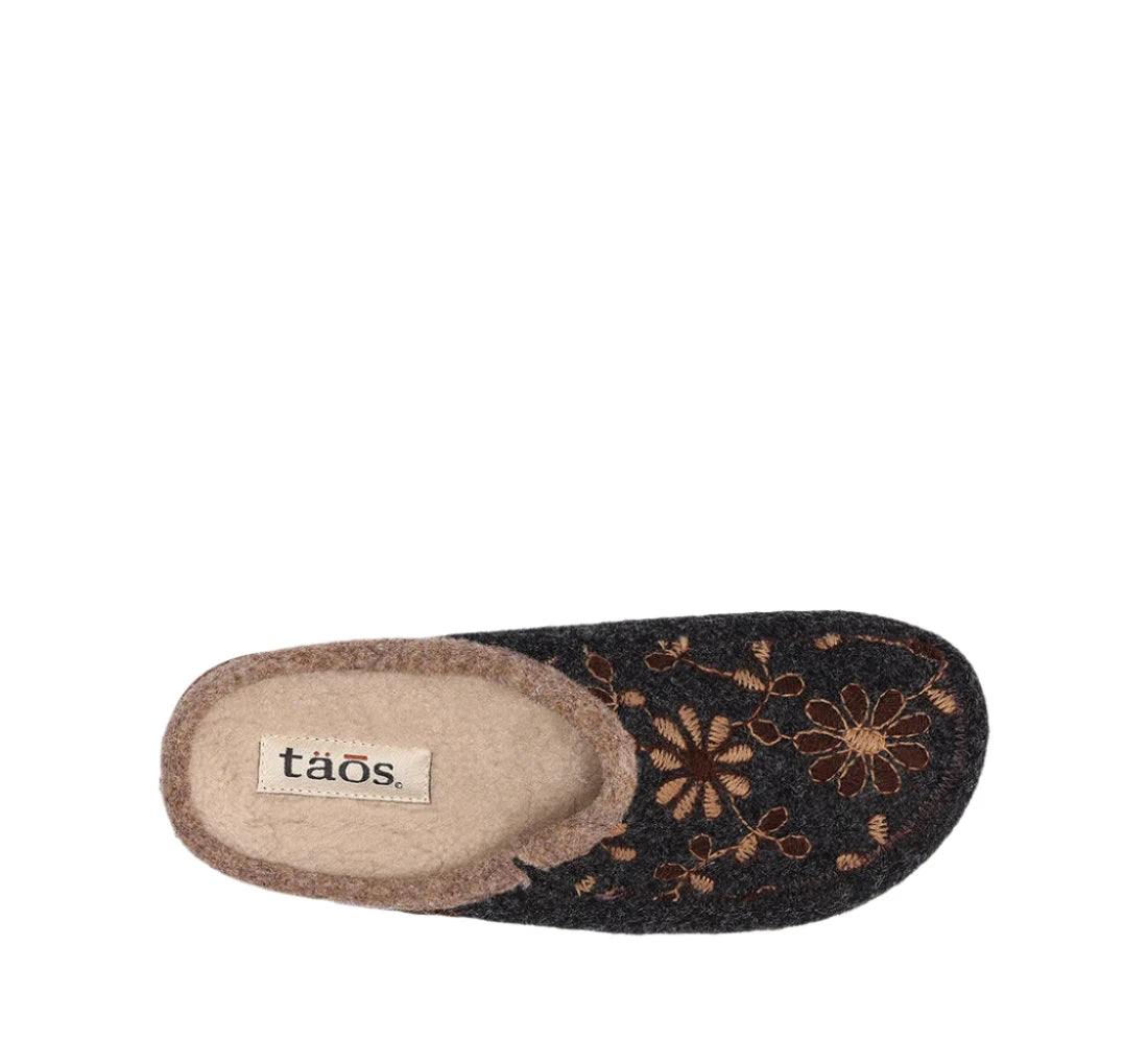 TAOS Woolderness - Charcoal arch support slippers