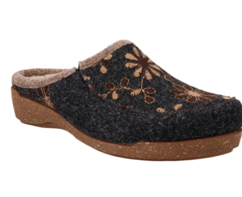 TAOS Woolderness - Charcoal arch support slippers