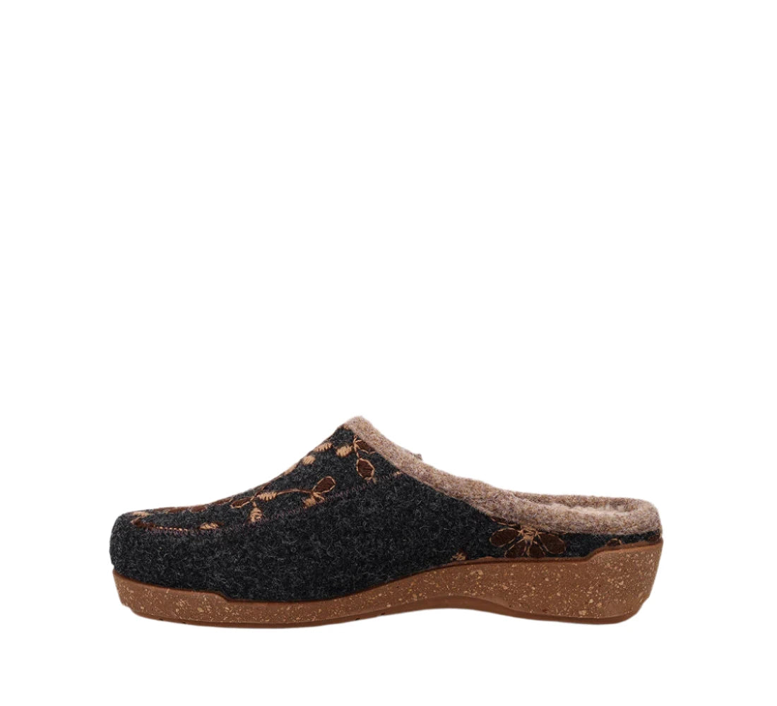TAOS Woolderness - Charcoal arch support slippers