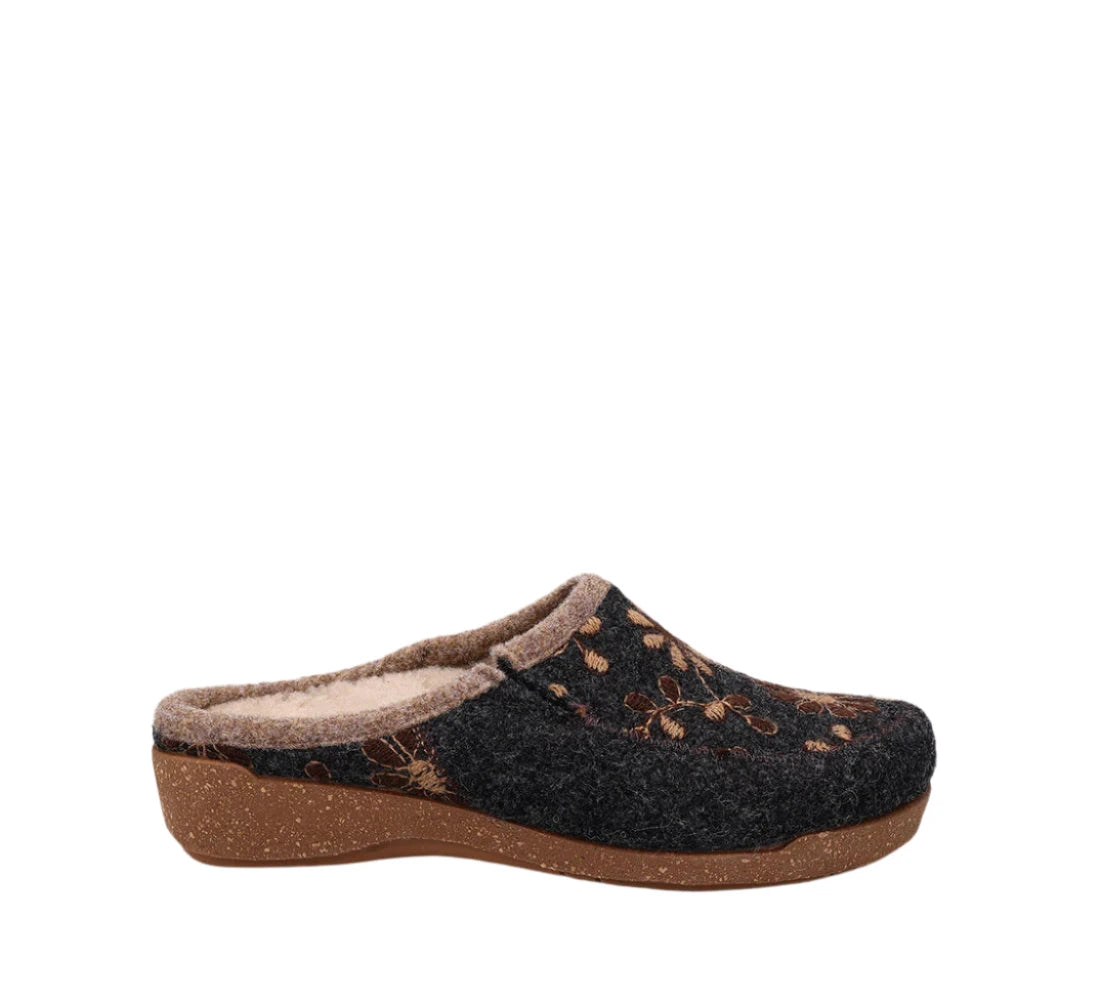 TAOS Woolderness - Charcoal arch support slippers