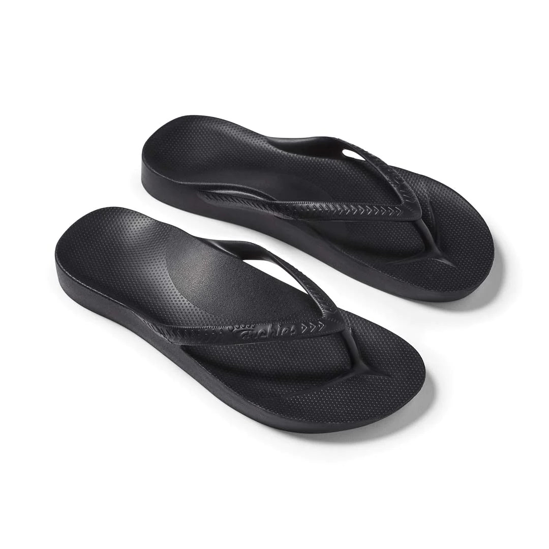 ARCHIES Arch Support Thongs Black Hobart Podiatrists Footwear