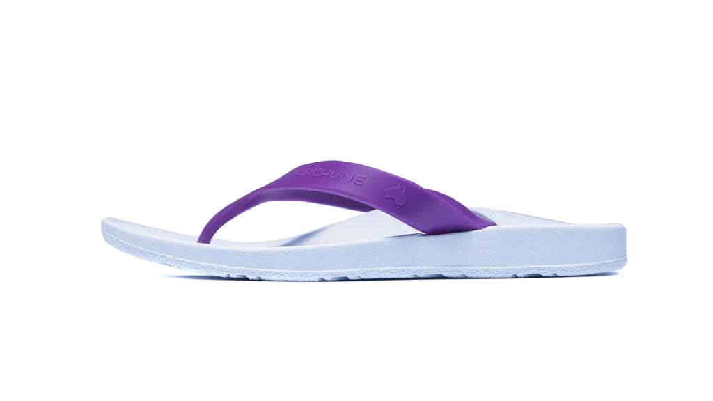 AXIGN Archline Kids Orthotic Thongs - White / Fuchsia
