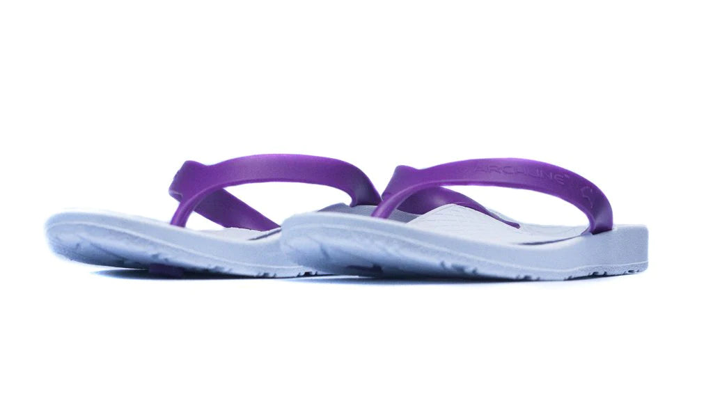 AXIGN Archline Kids Orthotic Thongs - White / Fuchsia