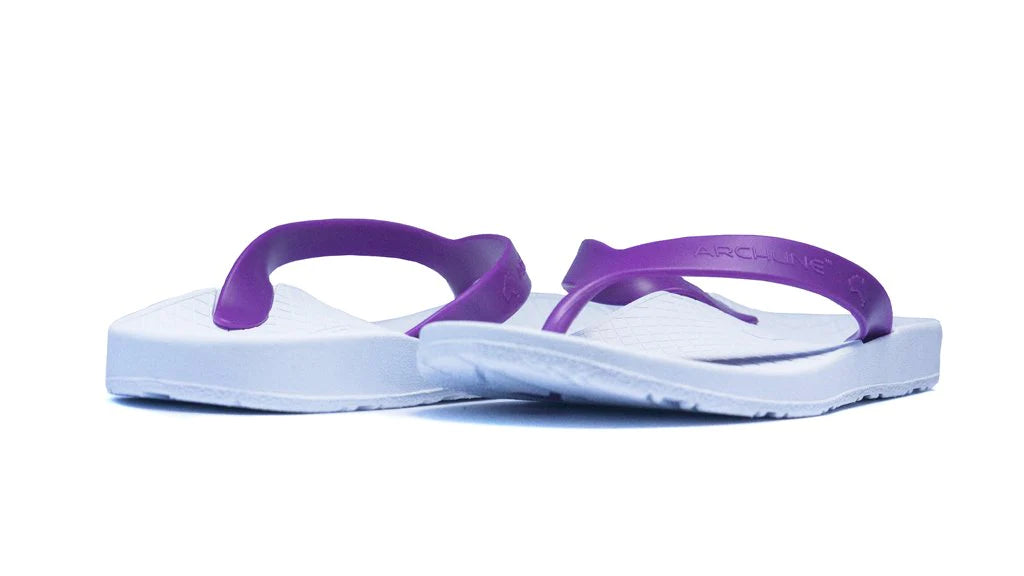 AXIGN Archline Kids Orthotic Thongs - White / Fuchsia