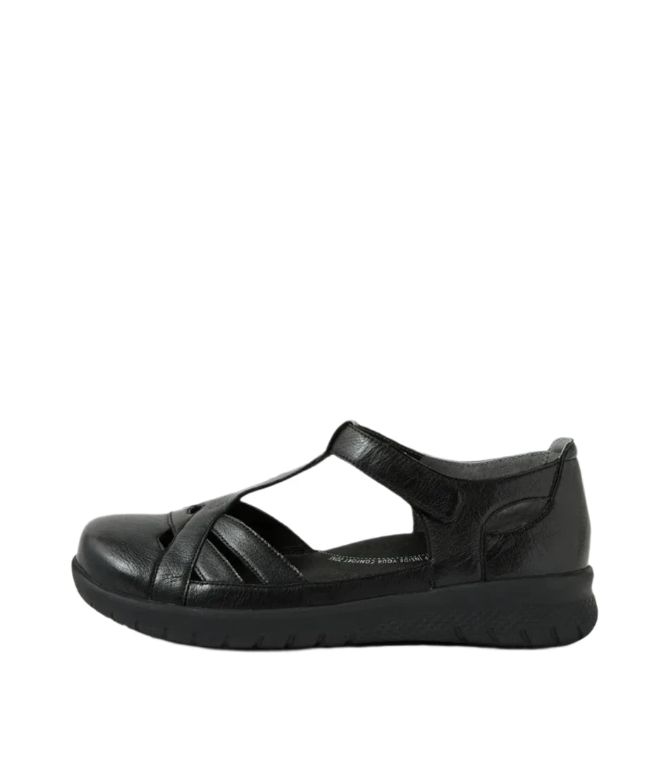 Black sandal on a white background