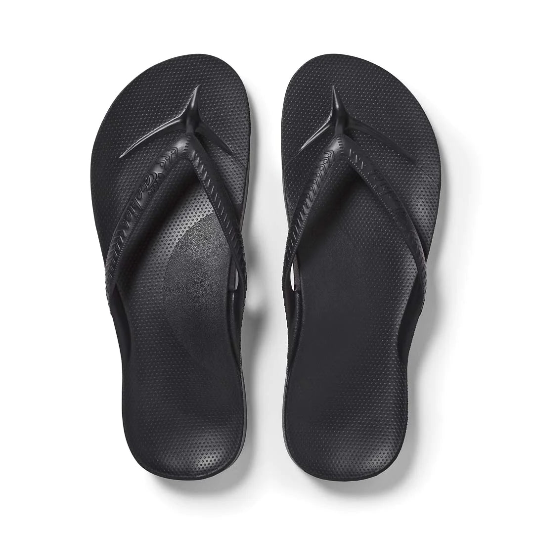 ARCHIES Arch Support Thongs - Black